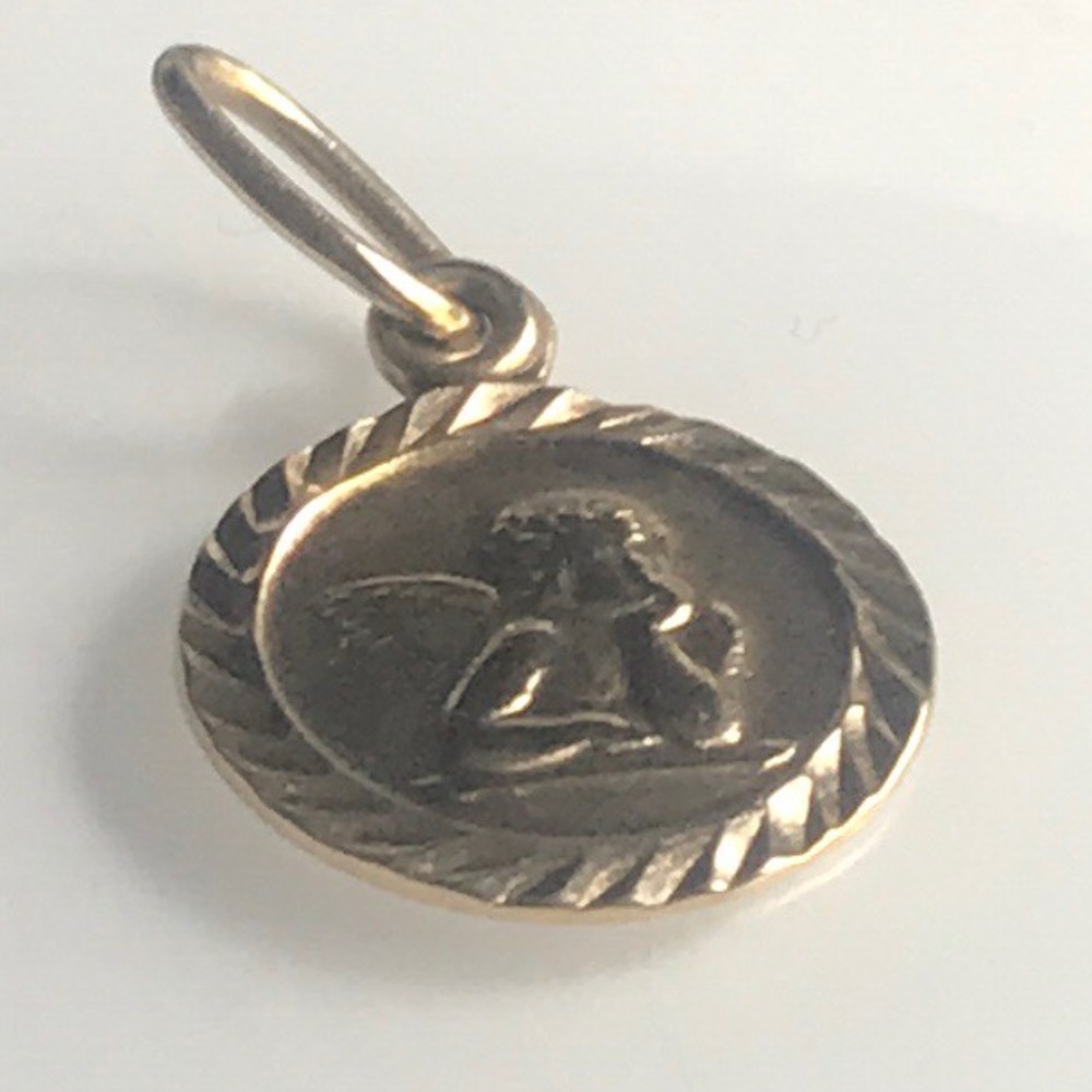 For Trade Solid 14 karat cherub angel pendant